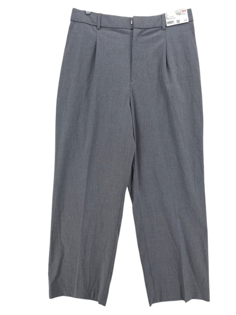NWT UNIQLO Women's Gray Pleated Wide Leg Trousers Dress Pants High Waisted XL